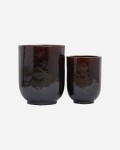 Brązowa ceramiczna donica HD Pho