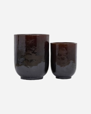 Brązowa ceramiczna donica HD Pho